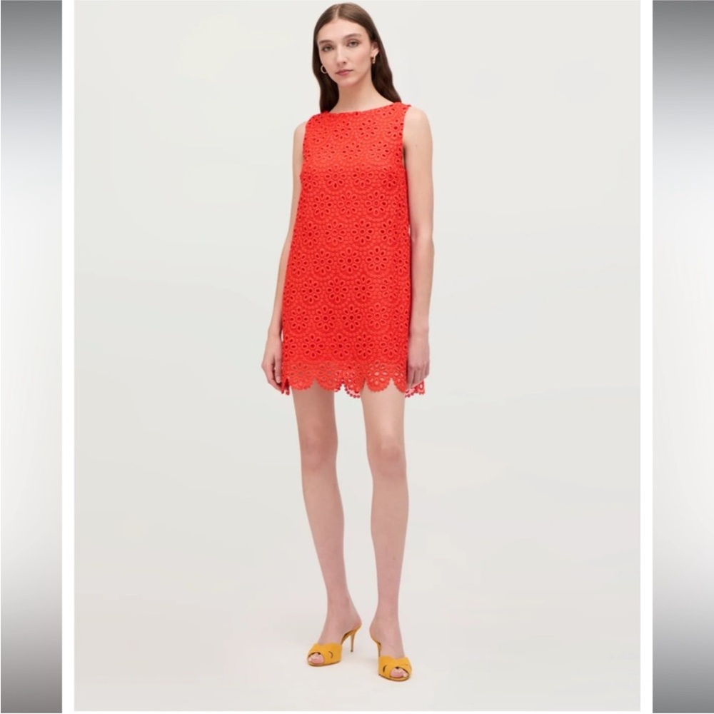 Hill House The Scallop Lace Charlie Dress Red XS NWT